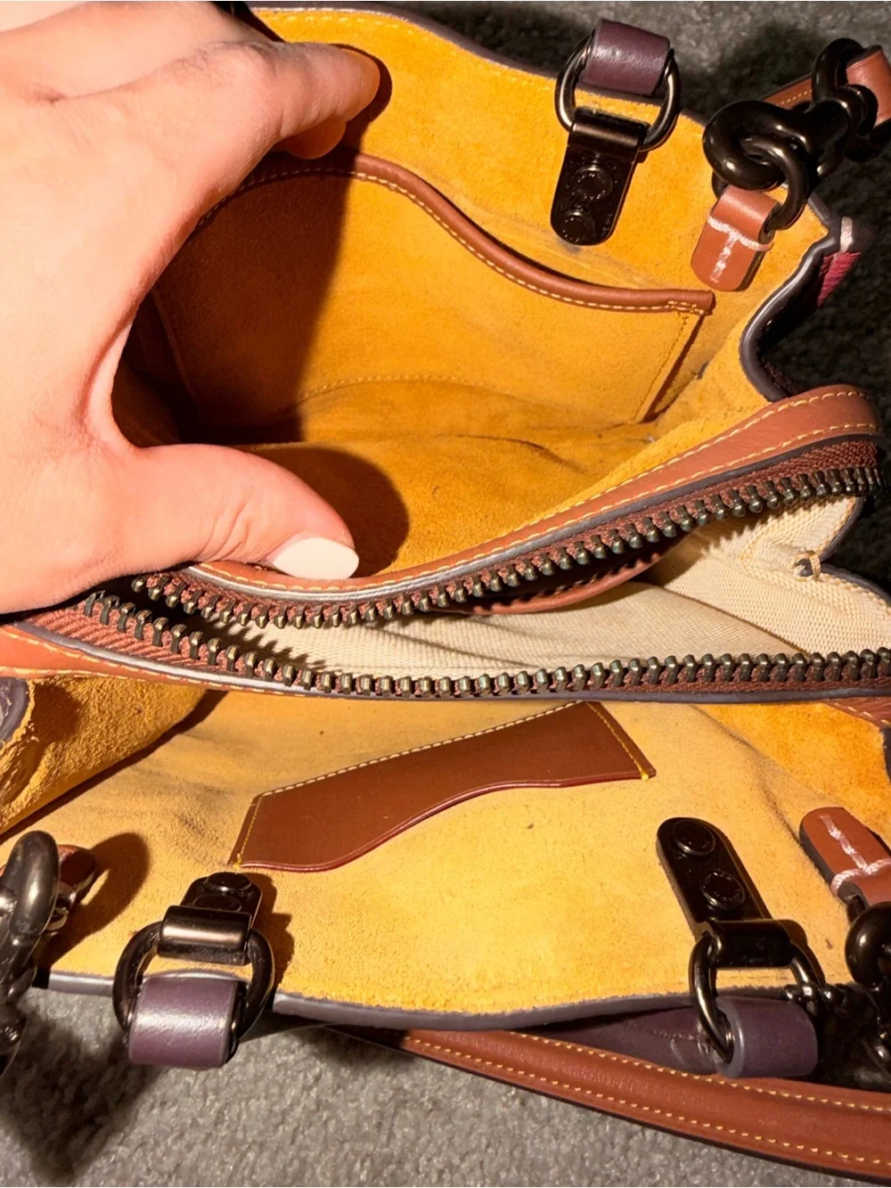Coach Burgundy Leather Crossbody with Brown Strap vintage